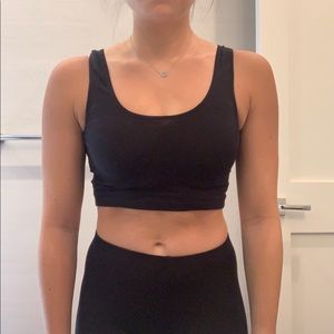 black tank top crop top